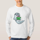 Dolphin als Nerd mit Brille & Book T-Shirt (Vorderseite)
