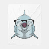 Dolphin als Nerd mit Brille Fleecedecke (Vorderseite)