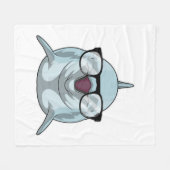 Dolphin als Nerd mit Brille Fleecedecke (Vorderseite (Horizontal))