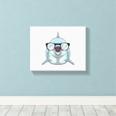 Dolphin als Nerd mit Brille Leinwanddruck (Insitu (Holzboden))