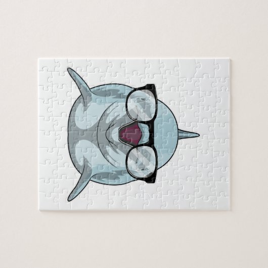 Dolphin als Nerd mit Brille Puzzle (Horizontal)
