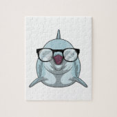 Dolphin als Nerd mit Brille Puzzle (Vertikal)