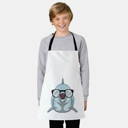 Dolphin als Nerd mit Brille Schürze (Getragen)