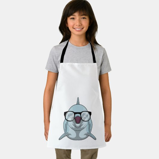 Dolphin als Nerd mit Brille Schürze (Insitu)