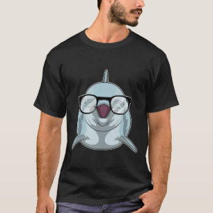 Dolphin als Nerd mit Brille T-Shirt