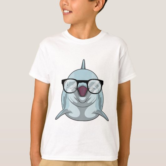 Dolphin als Nerd mit Brille T-Shirt (Vorderseite)