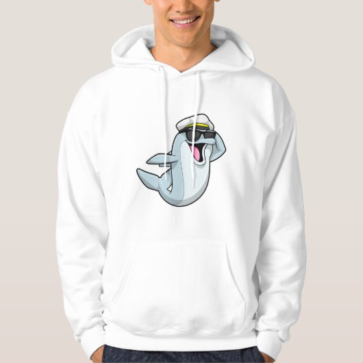 Dolphin als Polizist mit Polizeihut Hoodie (Vorderseite)