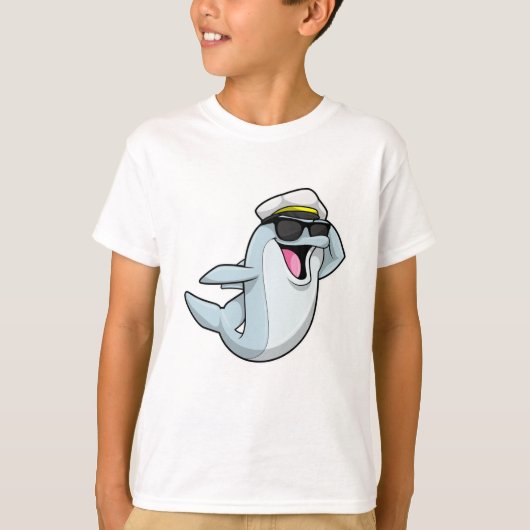 Dolphin als Polizist mit Polizeihut T-Shirt (Vorderseite)