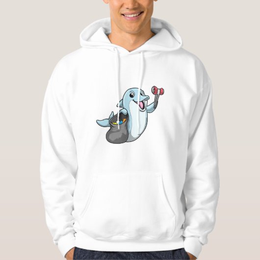 Dolphin als Reiniger mit Mülltüte Hoodie (Vorderseite)