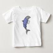 Dolphin als Sekretär mit Papierstapel Baby T-shirt (Vorderseite)
