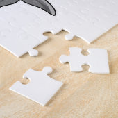 Dolphin als Sekretär mit Papierstapel Puzzle (Seite)