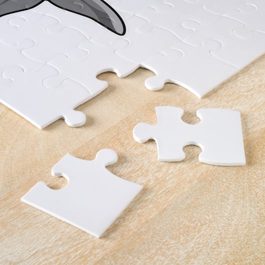 Dolphin als Sekretär mit Papierstapel Puzzle (Seite)