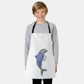 Dolphin als Sekretär mit Papierstapel Schürze (Getragen)