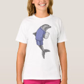 Dolphin als Sekretär mit Papierstapel T-Shirt (Vorderseite)