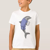 Dolphin als Sekretär mit Papierstapel T-Shirt (Vorderseite)