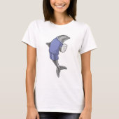 Dolphin als Sekretär mit Papierstapel T-Shirt (Vorderseite)