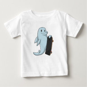 Dolphin als Skater mit Skateboard Baby T-shirt