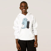 Dolphin als Skater mit Skateboard Hoodie (Vorne ganz)