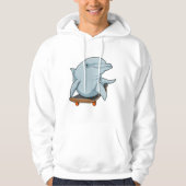 Dolphin als Skater mit Skateboard Hoodie (Vorderseite)
