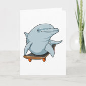 Dolphin als Skater mit Skateboard Karte (Vorderseite)