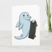 Dolphin als Skater mit Skateboard Karte (Vorderseite)