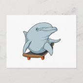 Dolphin als Skater mit Skateboard Postkarte (Vorderseite)