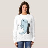 Dolphin als Skater mit Skateboard Sweatshirt (Vorne ganz)