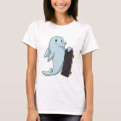 Dolphin als Skater mit Skateboard T-Shirt (Vorderseite)