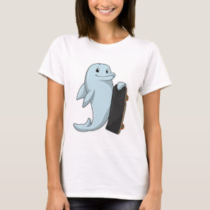 Dolphin als Skater mit Skateboard T-Shirt