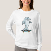 Dolphin als Skater mit Skateboard T-Shirt (Vorderseite)