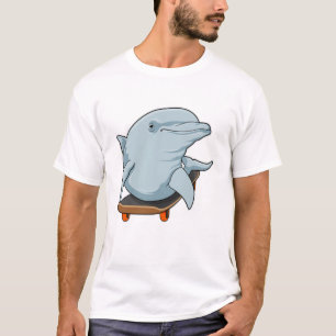 Dolphin als Skater mit Skateboard T-Shirt