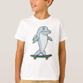 Dolphin als Skater mit Skateboard T-Shirt (Vorderseite)