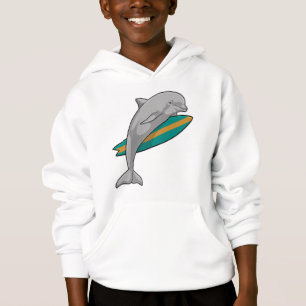 Dolphin als Surfer mit Surfbrett Hoodie