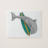 Dolphin als Surfer mit Surfbrett Puzzle (Horizontal)