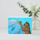 Dolphin and Tiger meet Postkarte (Stehend Vorderseite)