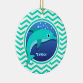 Dolphin; Aqua Green Zickzack Keramikornament (Rechts)