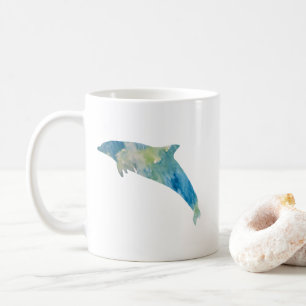 Dolphin-Aquarellmalerei Tasse