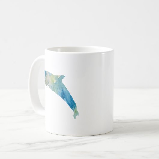 Dolphin-Aquarellmalerei Tasse (Vorderseite Links)