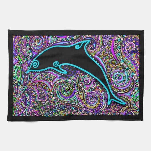 Dolphin Art Design Küchentuch (Horizontal)