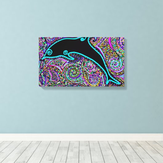 Dolphin Art Design Leinwanddruck (Insitu (Holzboden))