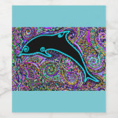 Dolphin Art Design Weinetikett (Einzelnes Label)