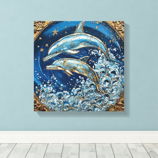 Dolphin Art Leinwanddruck (Insitu (Holzboden))