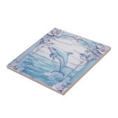 Dolphin Art Nouveau Imitats Relief Light Blue Verl Fliese (Seite)