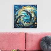 Dolphin Art Print Leinwanddruck (Insitu (Wohnzimmer))
