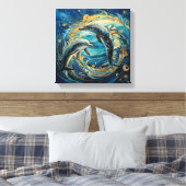Dolphin Art Print Leinwanddruck (Insitu (Schlafzimmer))