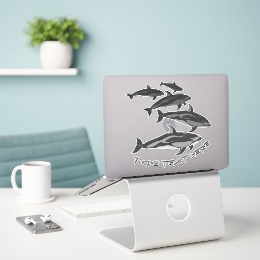 Dolphin Art Stickers Personalisierte Dolphin Decal Aufkleber (Laptop auf Schreibtisch)