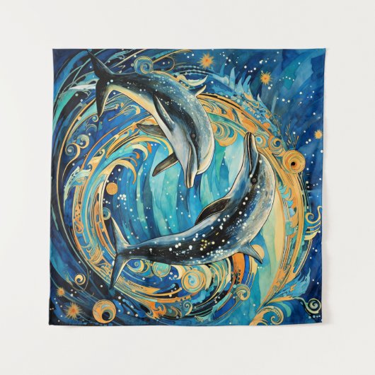 Dolphin Art Wandteppich (Vorderseite (Horizontal))