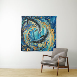 Dolphin Art Wandteppich