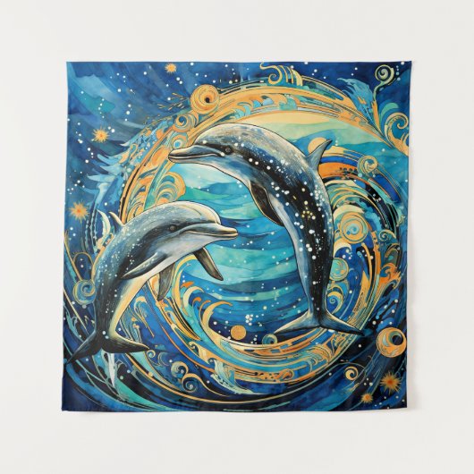 Dolphin Art Wandteppich (Vorderseite)