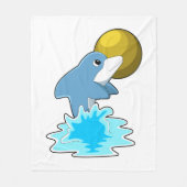 Dolphin at Swimming with Moon Fleecedecke (Vorderseite)